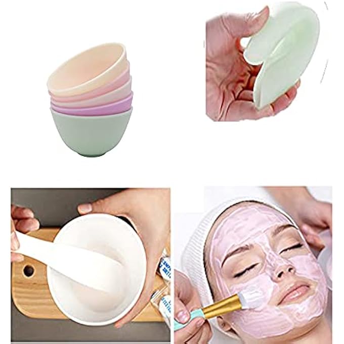 Lokusel 5PCS 3.3INCH MULTI-COLOR SILICONE BOWL FACIAL MASK MIXING BOWL DIY MIX BOWL FOR HOME USE,FACIAL MASK, MUD MASK AND OTHER SKINCARE PRODUCTS(8.5 X 5 CM) - Image 3